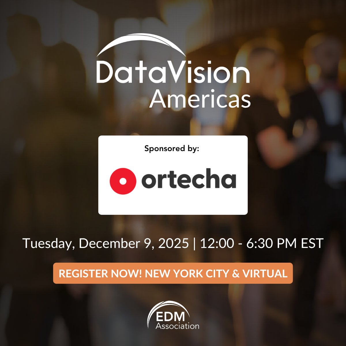 edmcouncil's tweet image. We&apos;d like to thank @Ortecha for their support of #DataVision Americas! Say hello to the Ortecha team in NYC (or virtually) at #DataVision Americas on December 9th! Register here: hub.edmcouncil.org/NC__Event?id=a…