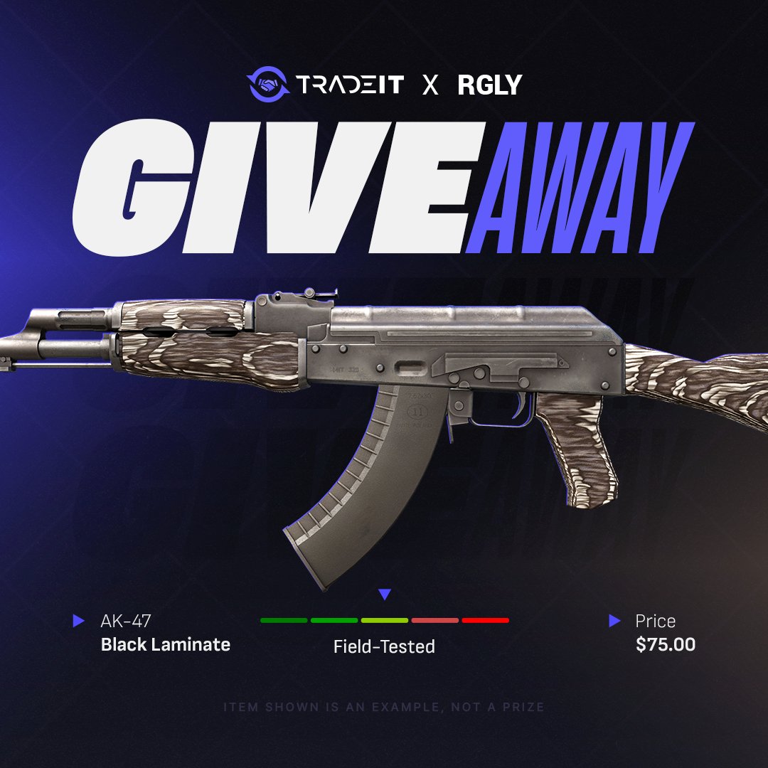 rgLyCS's tweet image. 🎁$75 AK-47 | Black Laminate🖤

To enter:
✅Retweet &amp;amp; Like,
✅Follow: @rgLyCS, @tradeit_gg,
✅Tag a friend.

🍀Good Luck!
⏰Ends in 7 days!

#CS2 #CS2Giveaway