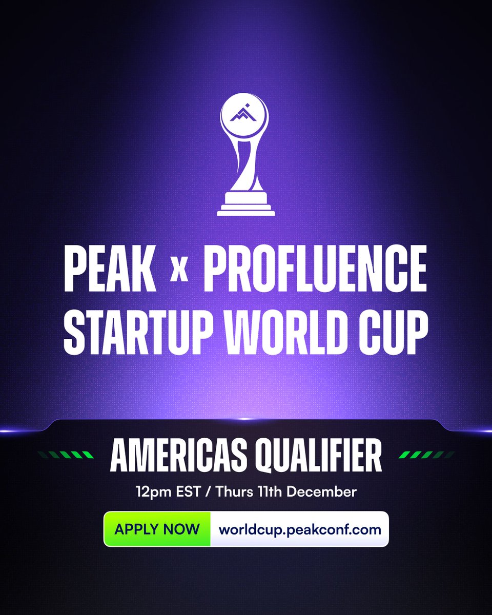 Ready to pitch in front of top sports executives, investors, and innovators? The PEAK Startup World Cup is your shot.

We’re excited to announce the inaugural PEAK Startup World Cup, taking place live in Las Vegas during PEAK 2026.

👉 Apply now: worldcup.peakconf.com