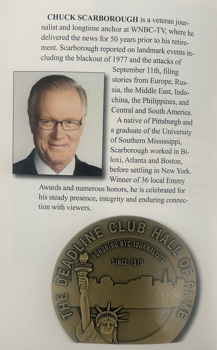 The greatest local news anchoring team ever - Chuck and Sue! So great to support Chuck Scarborough who was inducted today into the <a href="/deadlineclub/">The Deadline Club</a> Hall of Fame! It was such an honor to share the same desk with these two legends, colleagues and friends. Congrats Chuck! <a href="/NBCNewYork/">NBC New York</a>