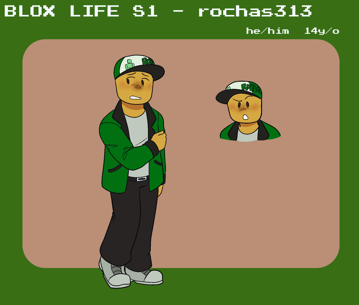 brandydoesarts's tweet image. they have the same hat in blue and green, but they&apos;re easy to tell apart if you pay attention... #bloxlife #robloxarg #brandonworks #rochas313