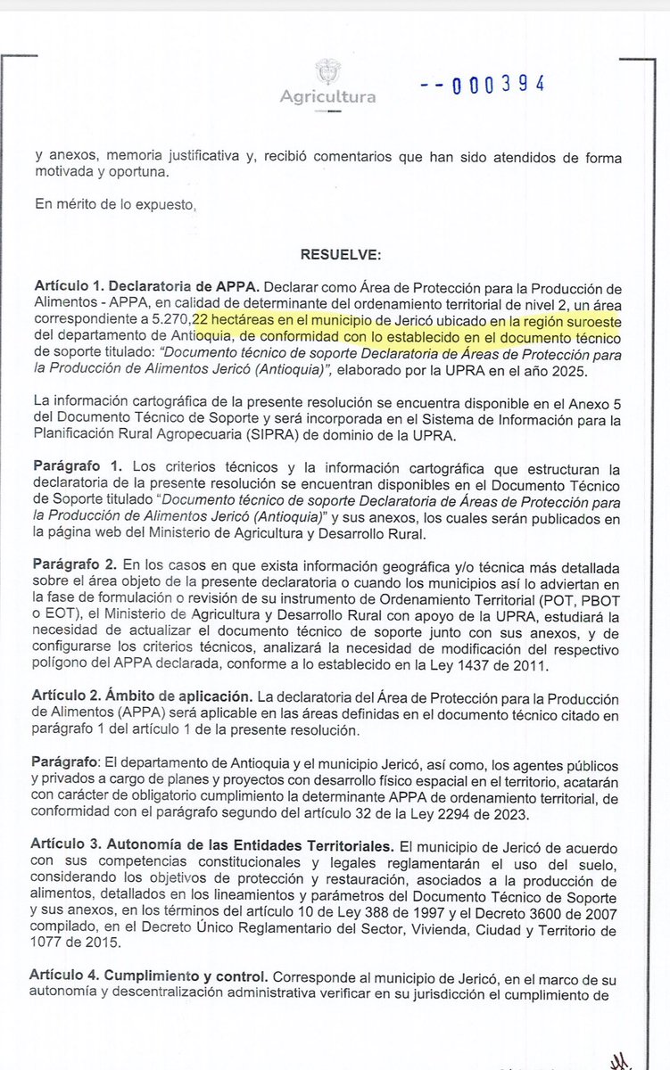 juangobotero's tweet image. Lo habíamos denunciado y se dio! El pasado 14 de Noviembre se estableció por resolución del @MinAgricultura la Appa de Jericó! Un paso más para el control centralizado de la economía agrícola.  Van 3 municipios en el Suroeste Antioqueño.  Verán como empieza a bajar el valor de la…