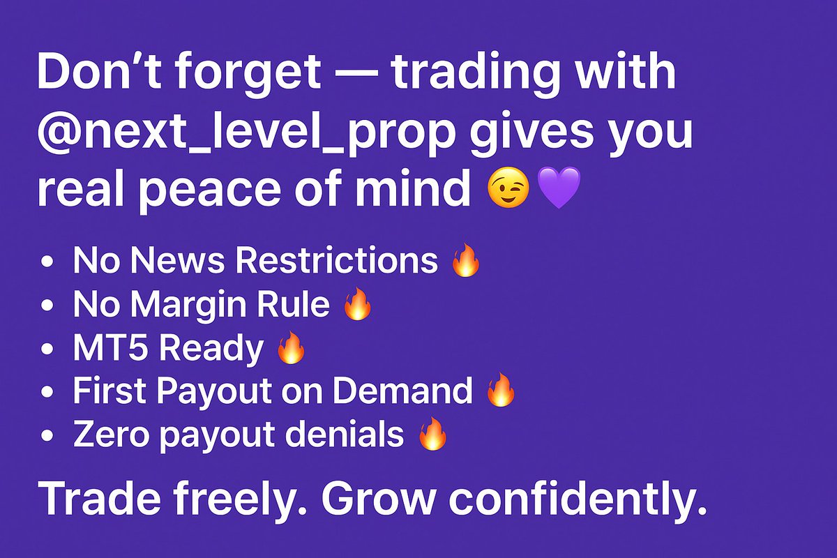 dr3viq's tweet image. Trading with @next_level_prop just hits different… 😉
No news limits, no margin headaches, no payout drama.
MT5 is there. First payout on demand.
Pure trading. Pure peace of mind. 💜🔥