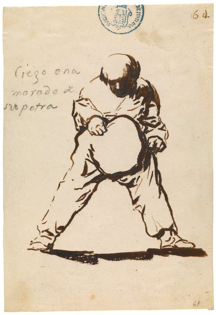 Blind man in love with his scrotal hernia, 1815
Goya