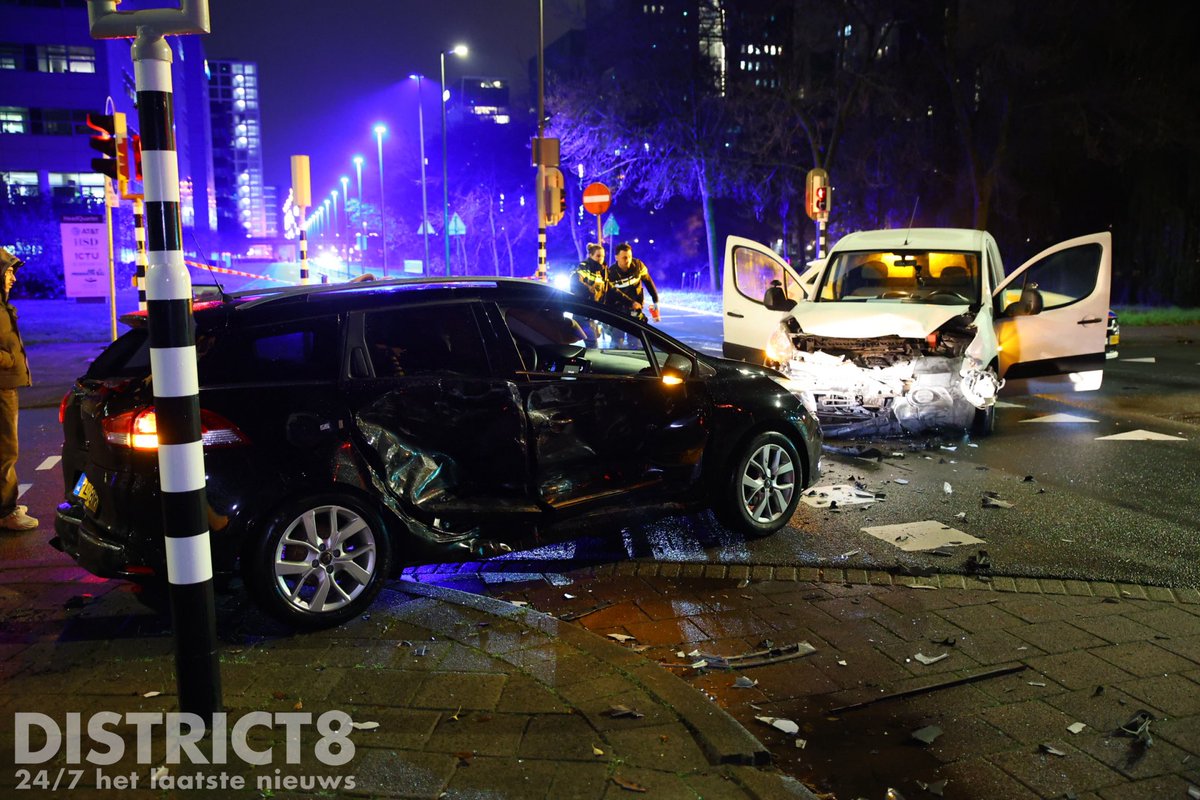 Aanrijding op de Schenkkade in Den Haag