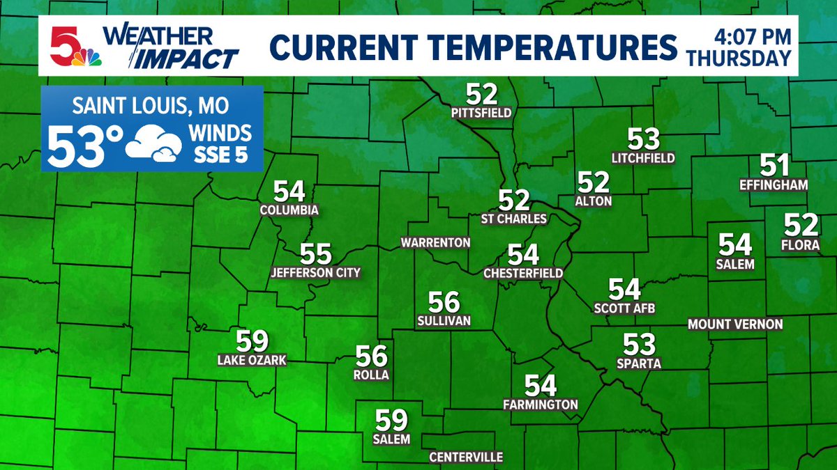 scottontvKSDK's tweet image. Here&apos;s a look at your afternoon temps around the #STL area Forecast at ksdk.com/weather #stlwx #ksdkwx