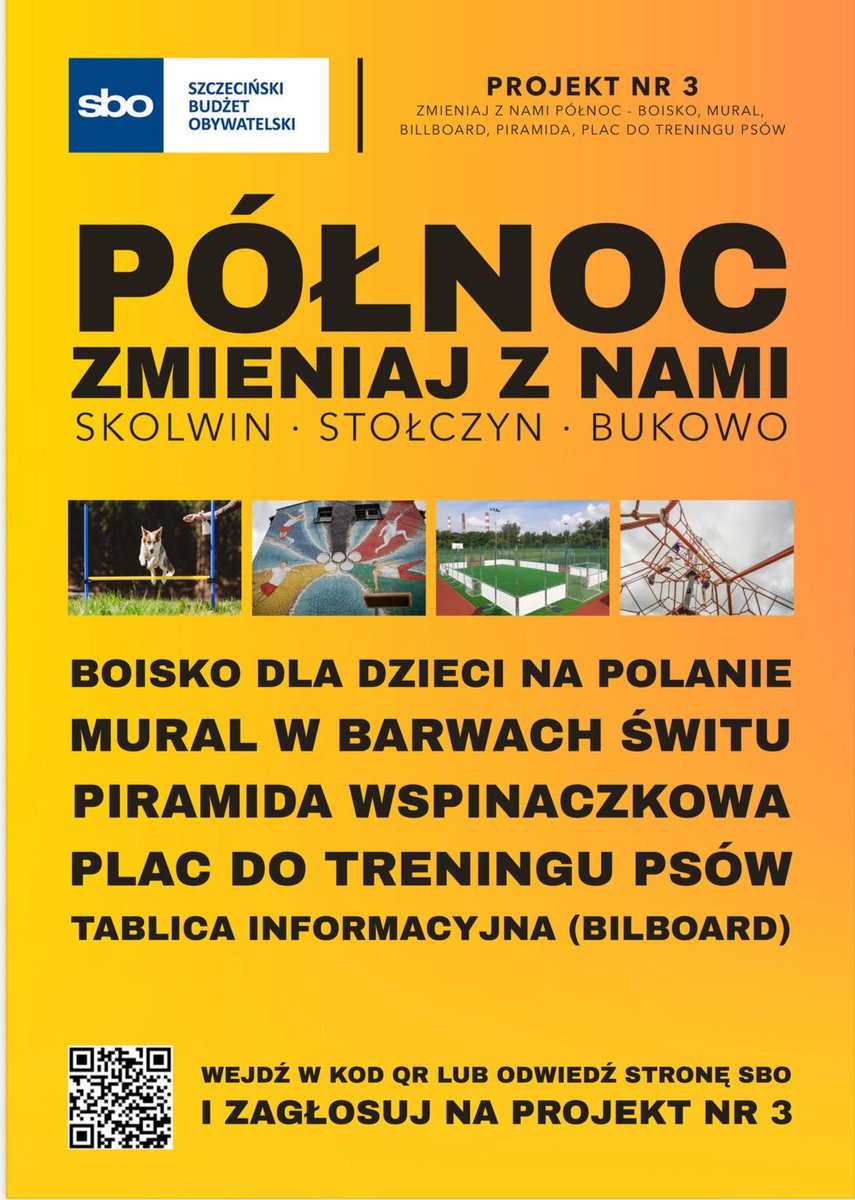 „𝐙𝐌𝐈𝐄𝐍𝐈𝐀𝐉 𝐙 𝐍𝐀𝐌𝐈 𝐏𝐎́Ł𝐍𝐎𝐂” - 𝐏𝐫𝐨𝐣𝐞𝐤𝐭 𝐧𝐫 𝟑
(𝐒𝐤𝐨𝐥𝐰𝐢𝐧, 𝐒𝐭𝐨ł𝐜𝐳𝐲𝐧, 𝐁𝐮𝐤𝐨𝐰𝐨)
Wspólnie walczymy o poprawę infrastruktury oraz wizerunku Północy Szczecina, poświęć proszę chwile i wesprzyj nasz projekt nr 3 z obszaru Skolwin, Stołczyn, Bukowo