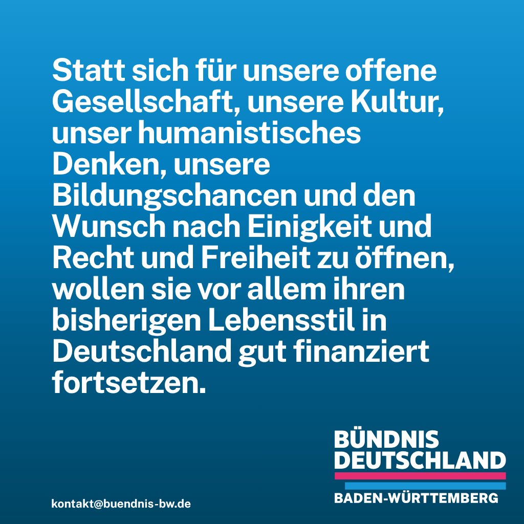 buendnis_bw's tweet image. Masseneinwanderung ist kein theoretisches Thema – sie verändert Alltag, Stadtbild und Sozialstaat ganz konkret.
In diesen 3 Grafiken zeigen wir, warum Deutschland klare Migrationsregeln, ehrliche Integrationspolitik und konsequente Werte braucht. 👉 Bilder aufklappen.
#Migration…