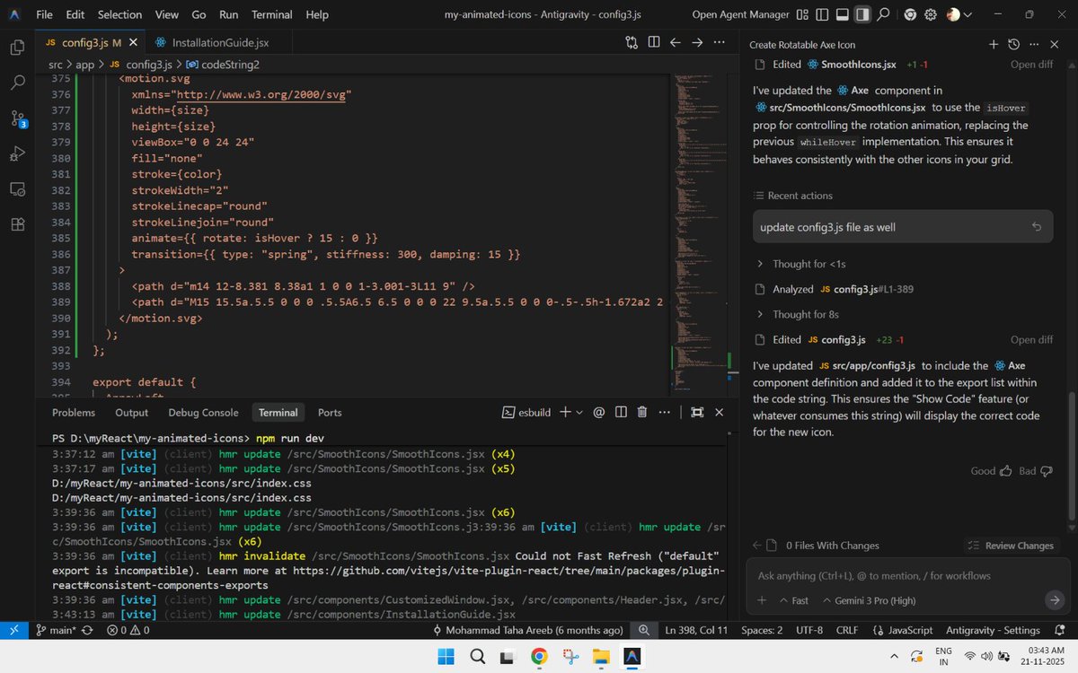 mohdtaha0601's tweet image. Enjoying @antigravity ❤️

@GoogleDeepMind 
#googledeepmind #google #ide
