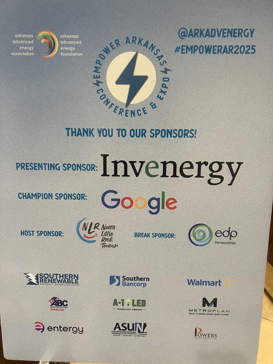 InvenergyLLC's tweet image. Invenergy was proud to be a presenting sponsor of the @ArkAdvEnergy Empower conference last month. Colleen Smith, VP of Government Affairs, and Laurel Downen, Director of Development, presented on our successes and investments in Arkansas during a pivotal time for the energy…