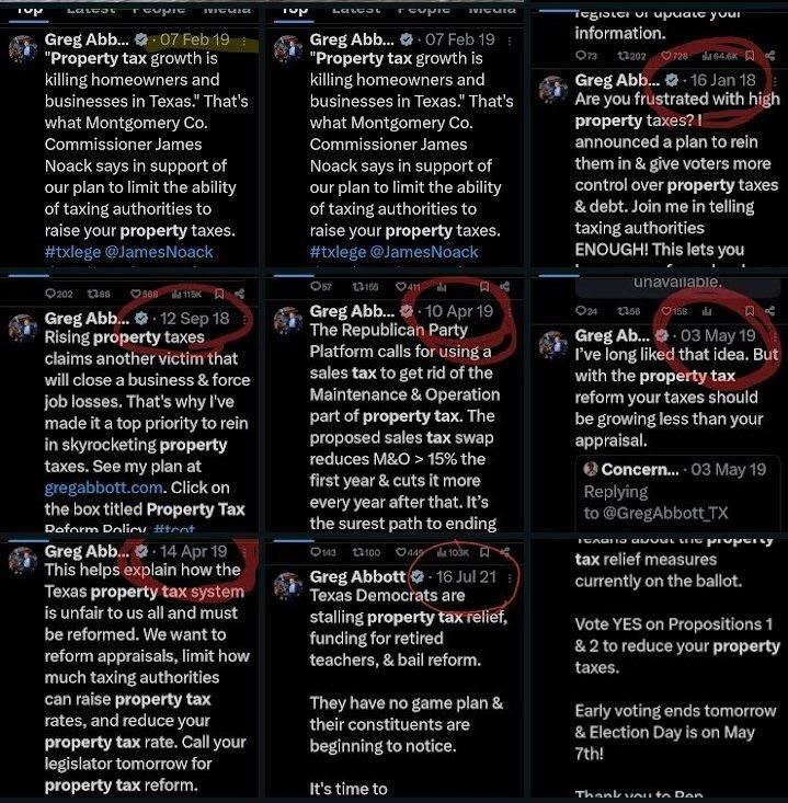 He's totally serious this time about maybe, perhaps, possibly getting you the potential to someday get consideration for a fraction of a rate reduction...
Doc Pete Chambers delivers on total ELIMINATION of property taxes for Texans within the 1st year in office.