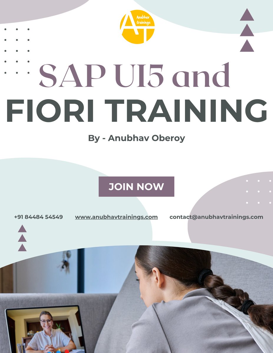 Vaishal93415071's tweet image. 🚀 Master SAP UI5 &amp;amp; Build Modern Enterprise Apps!
✨ Transform your SAP journey today!
#SAPUI5 #SAPTraining #Fiori #SAPDevelopers #AnubhavTrainings
Visit us on anubhavtrainings.com
Mail us on contact@anubhavtrainings.com