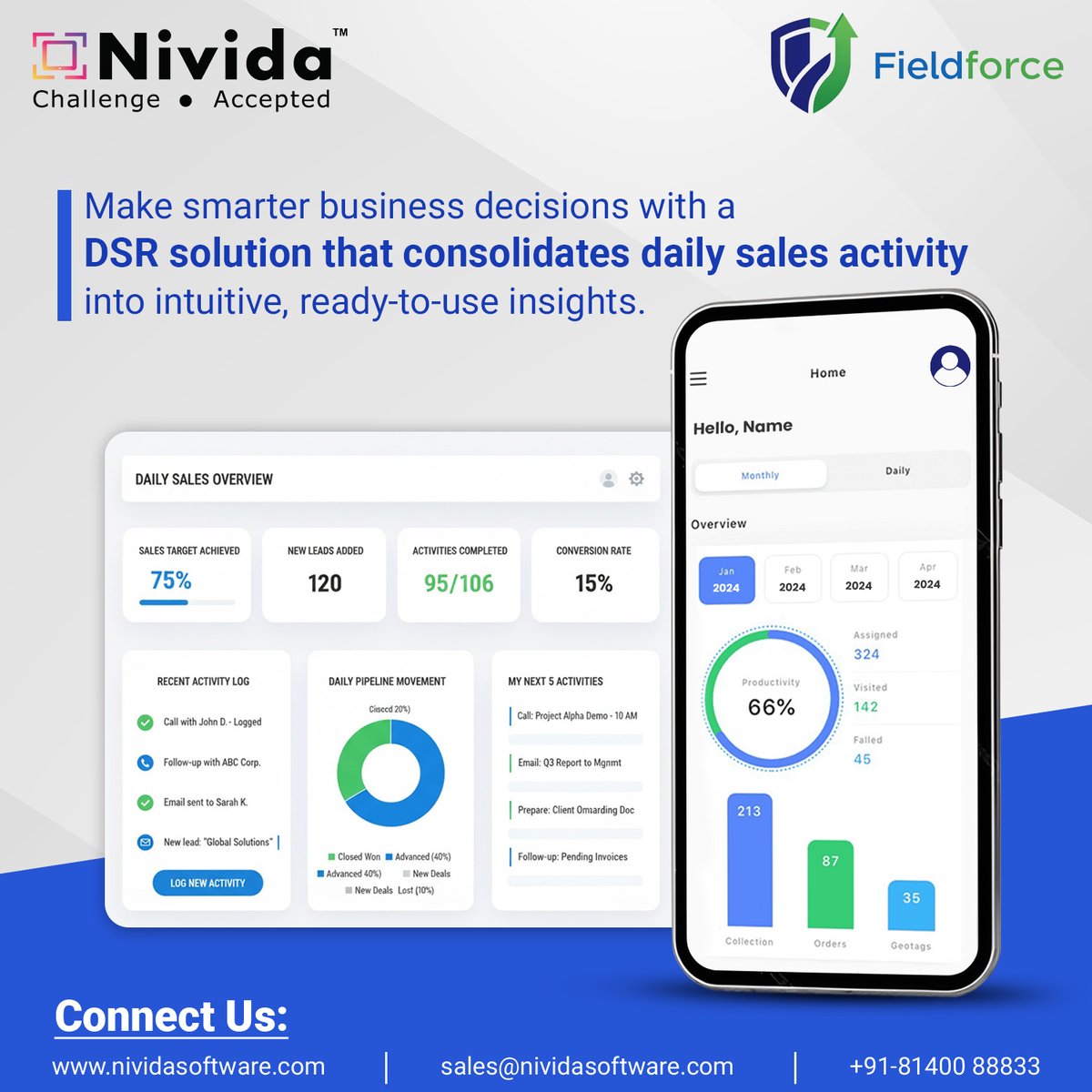 NividaSoftware's tweet image. 𝐏𝐫𝐨𝐣𝐞𝐜𝐭 𝐒𝐡𝐨𝐰𝐜𝐚𝐬𝐞- 𝐅𝐢𝐞𝐥𝐝𝐅𝐨𝐫𝐜𝐞

We’re proud to showcase our project, &quot;FieldForce&quot; thoughtfully designed and developed by Nivida Software!

👉 Discover the platform now: nividasoftware.com/daily-sales-re…

#NividaSoftware #DigitalTransformation #SalesTech #FutureOfWork