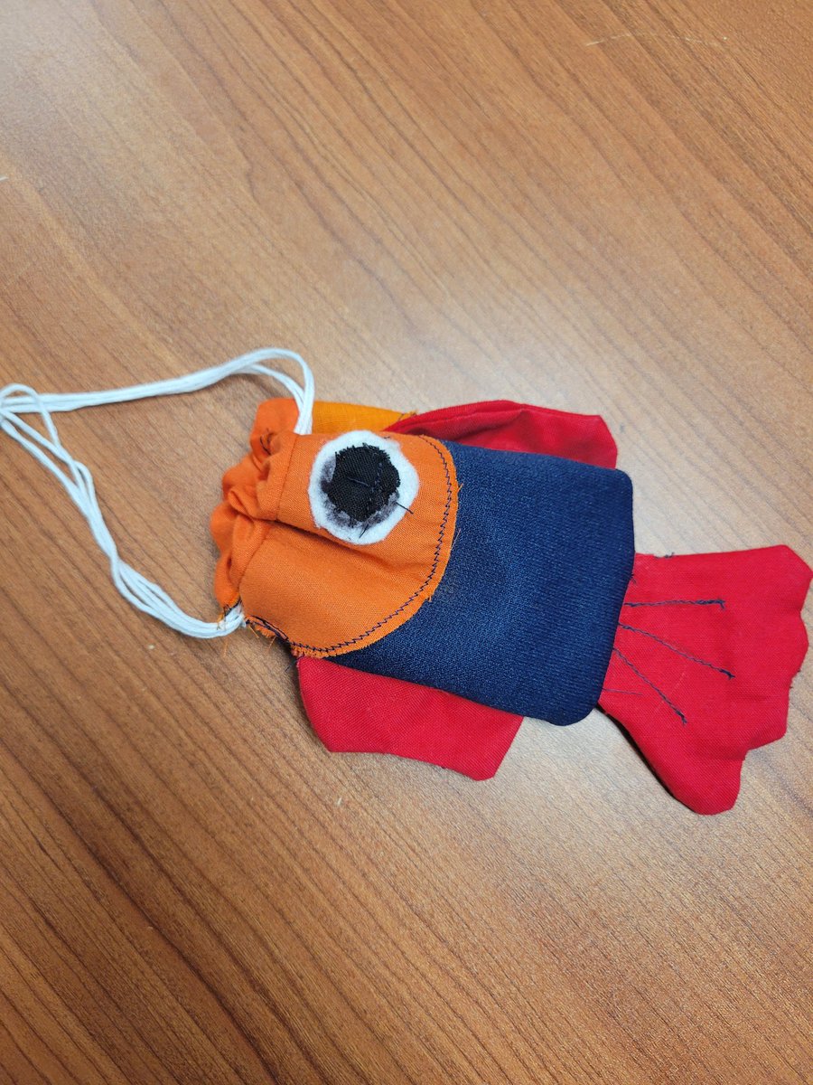 I am blown away by the creativity of my fashion students!! This draw string fish bag is so amazing!! #ProudTeacher #FashionClass #TalentedStudents #AHSisFamily