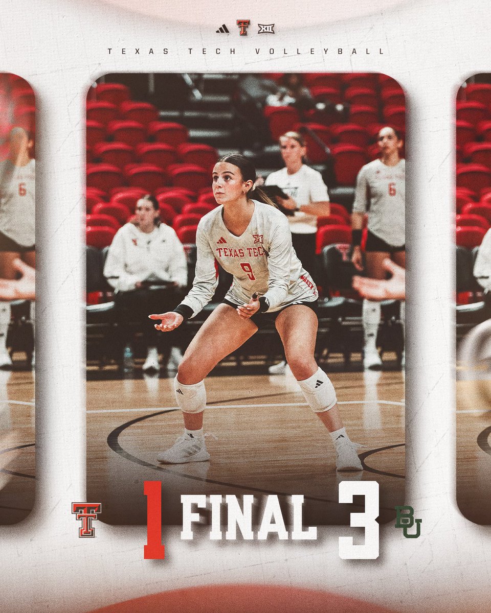 TexasTechVB's tweet image. We&apos;ll be back in action on Saturday against No. 20 TCU