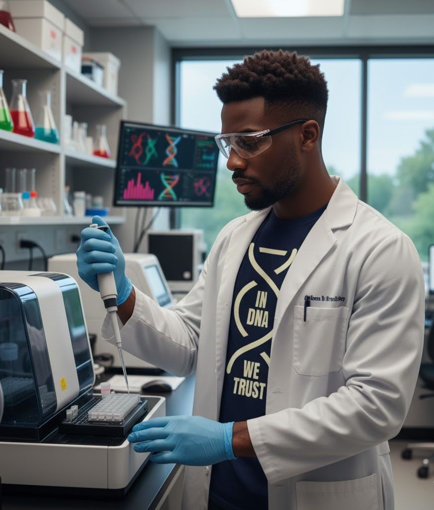 thedrunkonion's tweet image. Deep in the lab, where the real magic happens! ✨ When it comes to the building blocks of life, in DNA we trust. What groundbreaking discoveries are you hoping for today? 
🔗 bit.ly/4nXU4FW 
#InDNAWeTrust #Science #LabWork #Genetics #Biotech #OOTD #Research #DNA