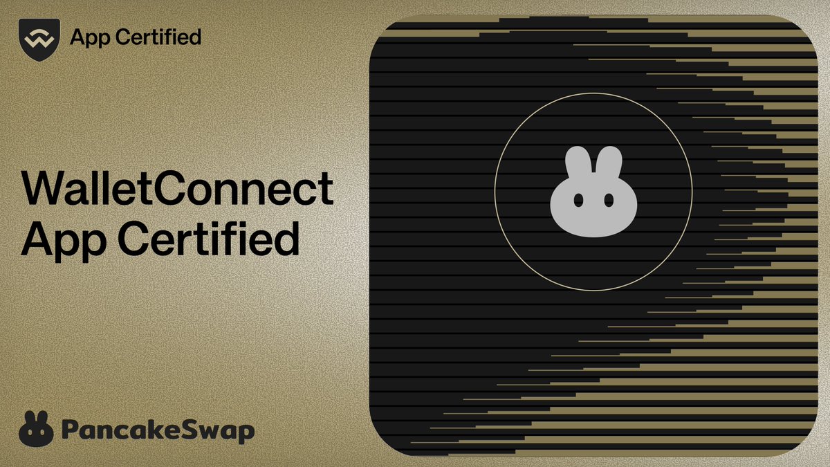PancakeSwap's tweet photo. PancakeSwap is App Certified on @WalletConnect 🎉🥞 https://t.co/jSaDKHQvHZ
