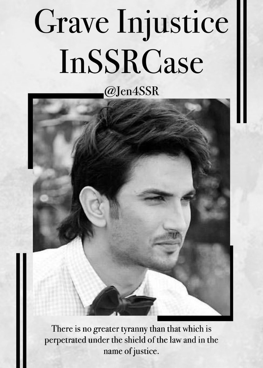 "Truth matters little to him. What’s right matters even less &amp; decency matters not at all.”
-AS
⁉️🤔
<a href="/PMOIndia/">PMO India</a>
<a href="/HMOIndia/">गृहमंत्री कार्यालय, HMO India</a>
<a href="/CBIHeadquarters/">Central Bureau of Investigation (India)</a>
<a href="/CMOMaharashtra/">CMO Maharashtra</a>
<a href="/Dev_Fadnavis/">Devendra Fadnavis</a>
<a href="/MLJ_GoI/">Ministry of Law and Justice</a>
<a href="/Copsview/">Praveen Sood</a>
<a href="/arjunrammeghwal/">Arjun Ram Meghwal</a>
<a href="/BJP4India/">BJP</a>
<a href="/republic/">Republic</a>
SSR Culprits Roaming Free
#JusticeForSushantSinghRajput