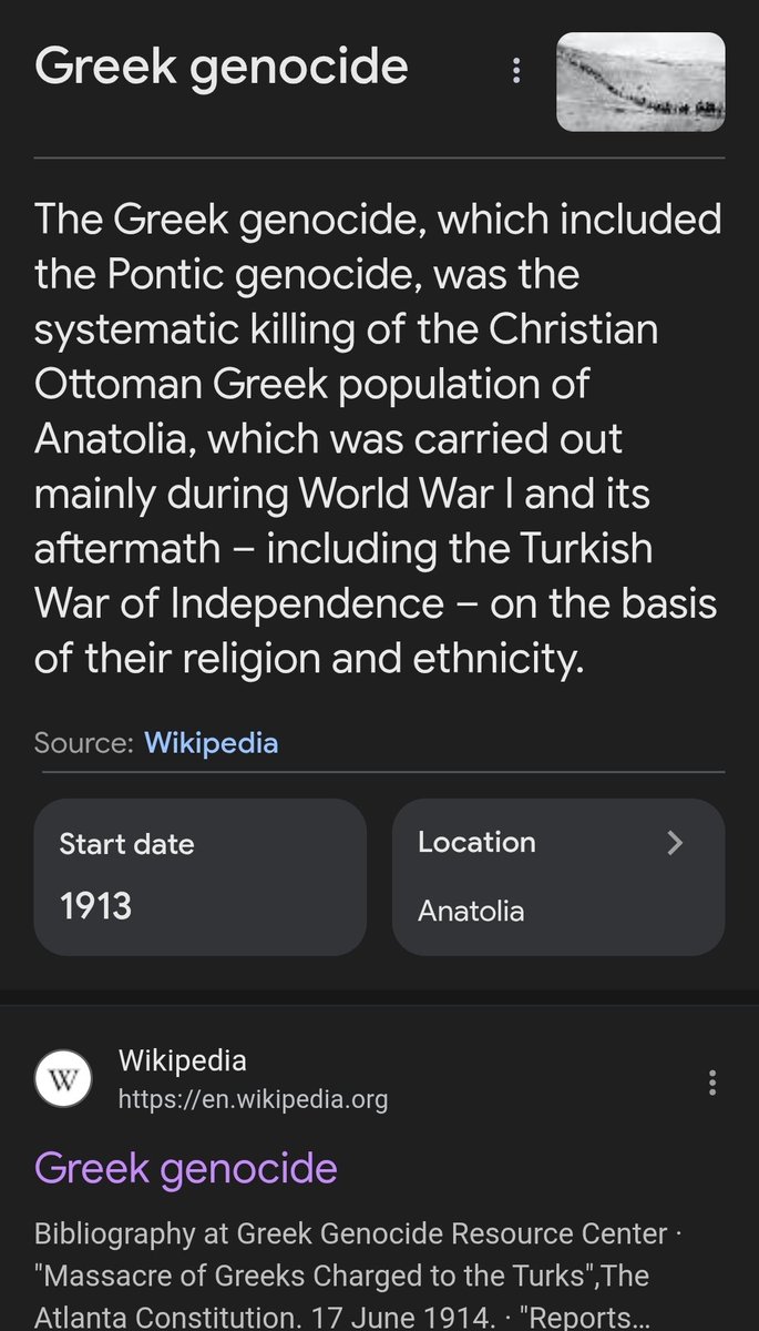 GPrime85's tweet image. Sorry man but I call BS. My family, Pontic Greeks, were targeted by the Ottomans for being Christian and had to flee up to Russia in the early 1900s between WW1 and WW2. Very nasty stuff. Murder, rape, enslavement, torture, etc.