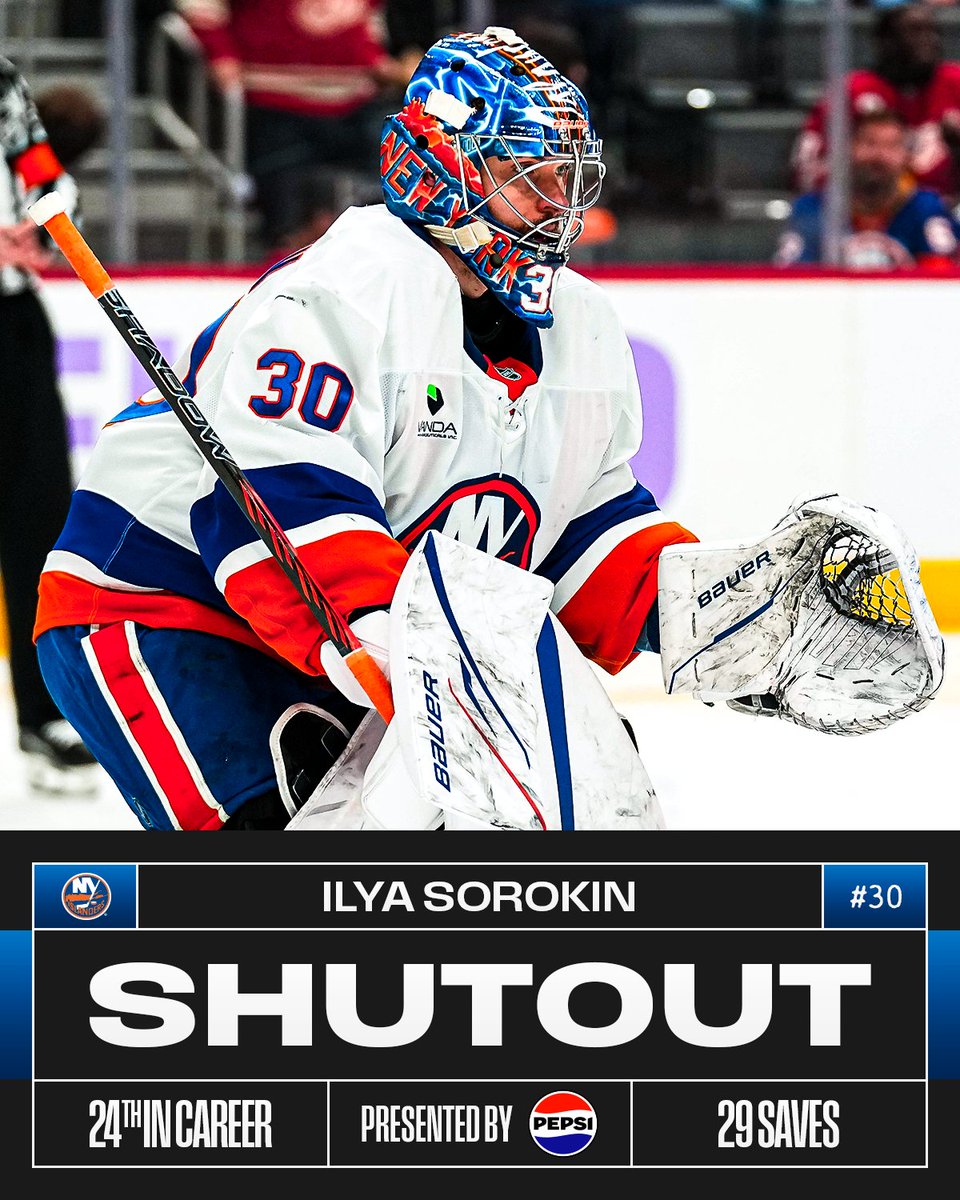 Second <a href="/pepsi/">Pepsi</a> shutout of the month for Ilya Sorokin! 🔵🟠