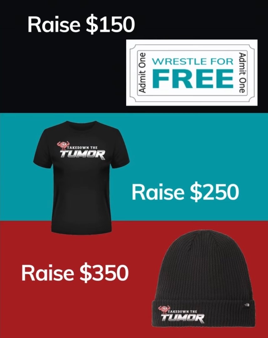 TalkAboutItE's tweet photo. 🔥 Wrestlers, join the Takedown the Tumor Fundraising Challenge &amp; help your team make a difference in the battle against childhood brain cancer.

💰 Top fundraisers can earn custom singlets &amp; more.

Together, we can pin cancer!

Visit for more info: https://t.co/3OlBUCD2yU https://t.co/dvhLKtwHaQ
