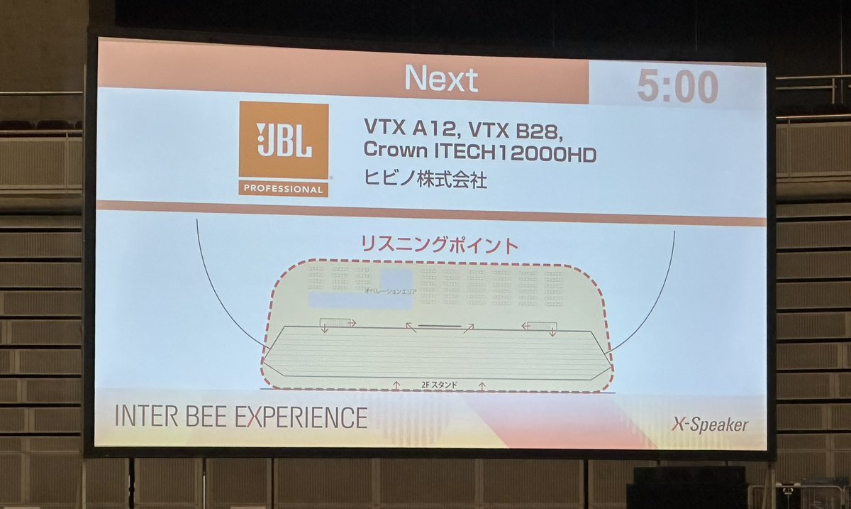 InterBEE_IBEX's tweet photo. 続きまして、中・大型ラインアレイのデモンストレ���ションです。
12:30スタート！
JBL   PROFESSIOMAL
VTX A12 / VTX B28
#interbee2025
#xspeaker
#interbeeexperience
#スピーカー試聴 https://t.co/OTV64pS5pi