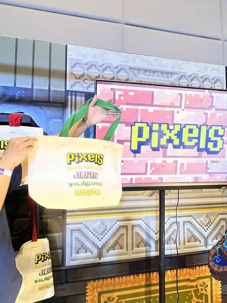 0x_Athena's tweet image. Swing by the Pixels Booth today to win some @pixels_online merch, we’re giving away Pixels tote bags and limited amount of Pixels shirt today. Let’s go YGG Play Summit Day 2 🫶 #YGGPlaySummit #pixelsonline
