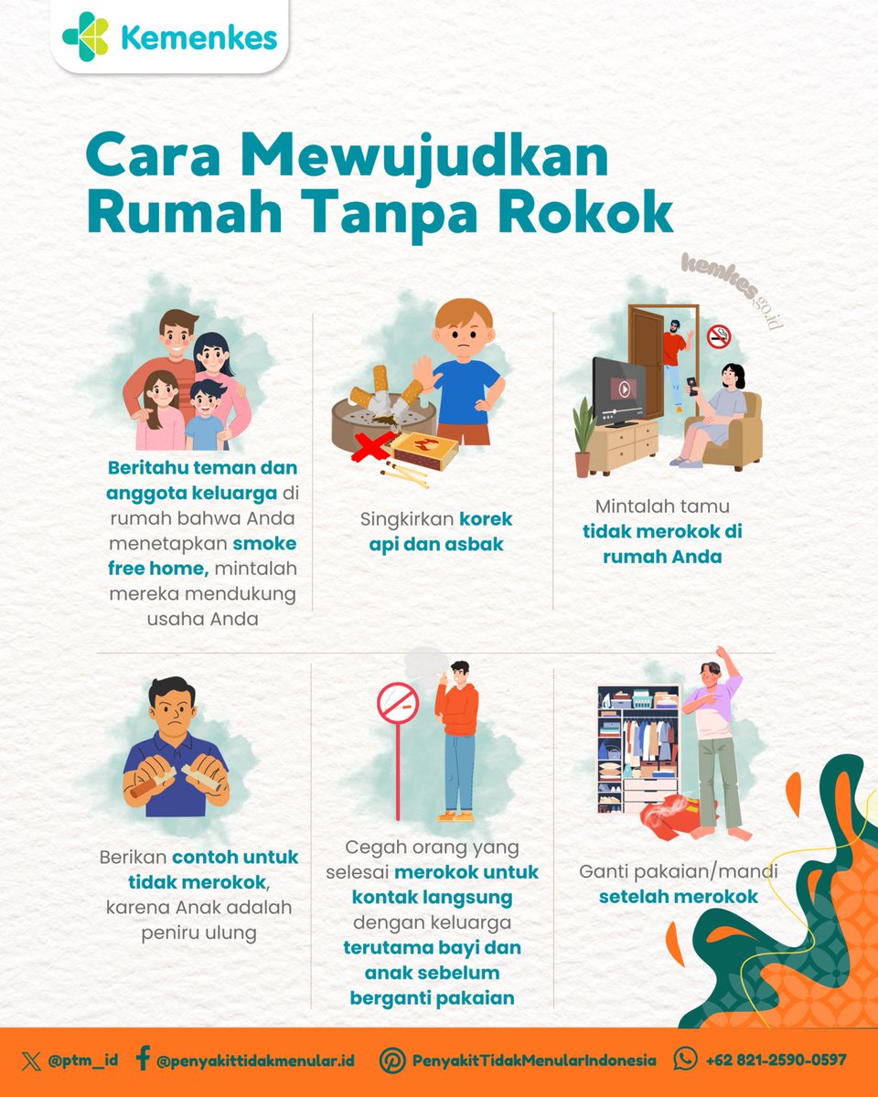 Rumah bebas rokok = keluarga lebih sehat. 
Lindungi anak dan keluarga dari bahaya asap rokok dengan menciptakan ruang aman di rumah Anda!

#CERDIK #CegahPTM #P2P #DukungGERMAS #KerenTanpaRokok #GaulTanpaNgebul #AmbilSikap #RokokElektronik #Vape #NoTobacco