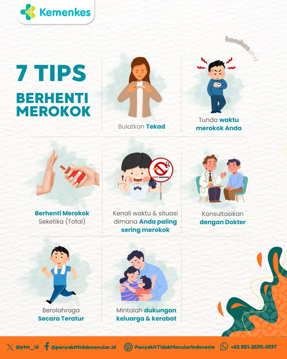 ptm_id's tweet image. Berhenti merokok itu tidak mudah, tapi sangat mungkin!
Yuk mulai hari ini, demi tubuh yang lebih kuat dan keluarga yang lebih aman!

#CERDIK #CegahPTM #P2P #DukungGERMAS #KerenTanpaRokok #GaulTanpaNgebul #AmbilSikap #RokokElektronik #Vape