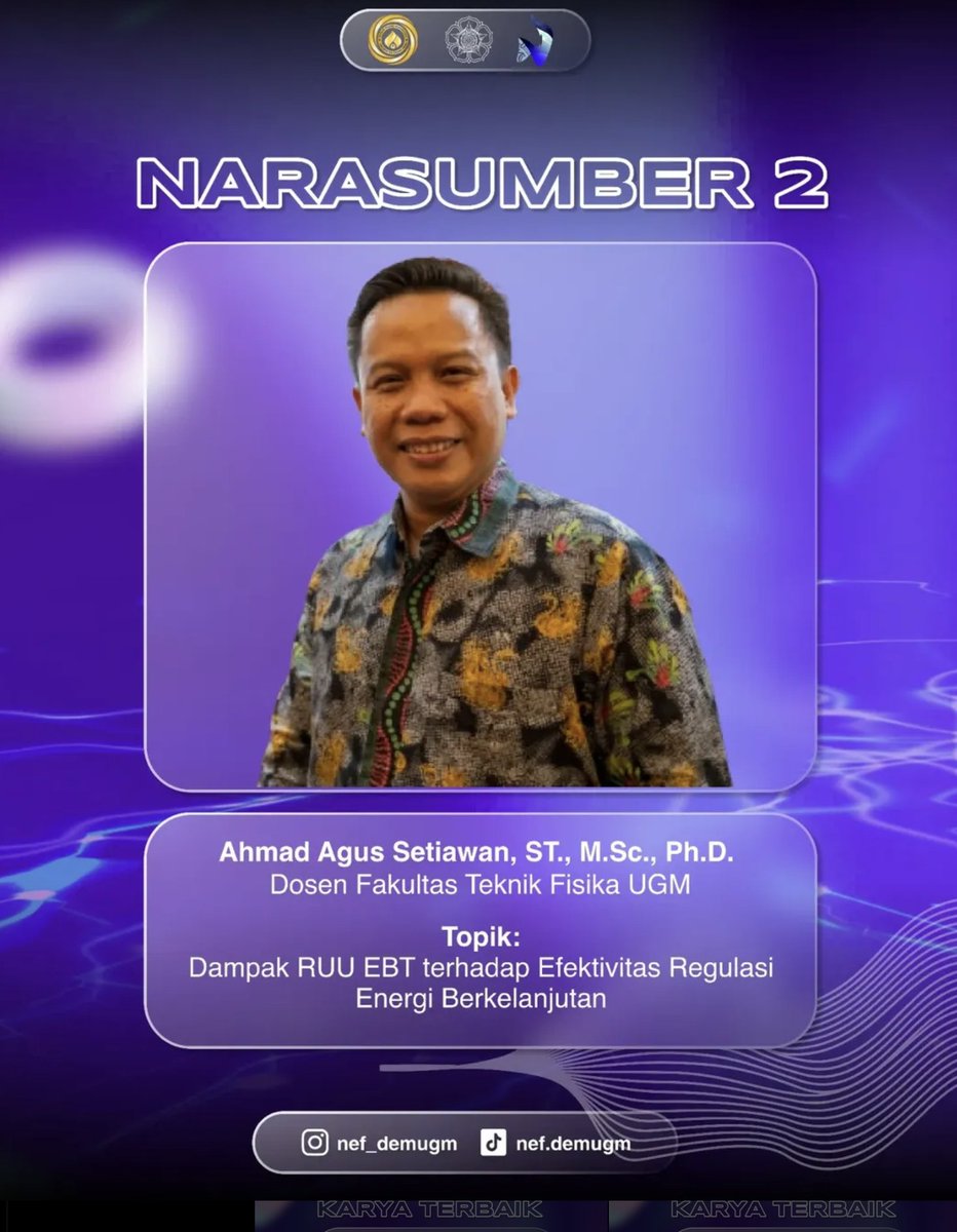 ⚡ Youth Energy Congress 2025 ⚡ 💡 “Shaping Policies, Bridging Sectors”🔥
🔗Tautan Pendaftaran: bit.ly/OpenR…
📅 Tanggal : Sabtu, 22 November 2025
🕒 Waktu : 12.00 - 16.00
📍 Tempat : Gadjah Mada University Club ( Hall UC Hotel)

C U soon