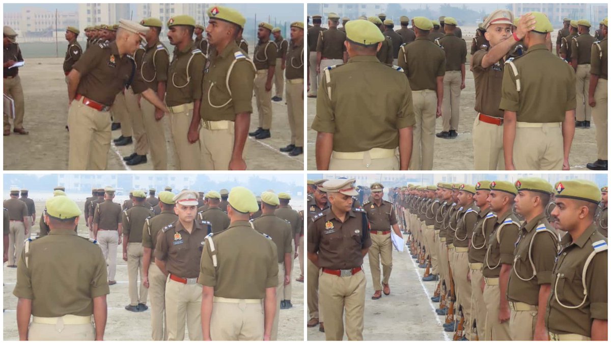aligarhpolice's tweet image. #Aligarh । #AligarhPolice
#SSP_Aligarh द्वारा नवीन रिजर्व पुलिस लाईन छेरत में शुक्रवार परेड का किया निरीक्षण~

पुलिस कर्मियों को बेहतर टर्नआउट एवं अनुशासन में रहने हेतु किया निर्देशित

&quot;पीआरवी वाहनों व दंगा नियत्रंण उपकरणों का निरीक्षण कर उनके उचित रखरखाव व सदैव क्रियाशील दशा में…