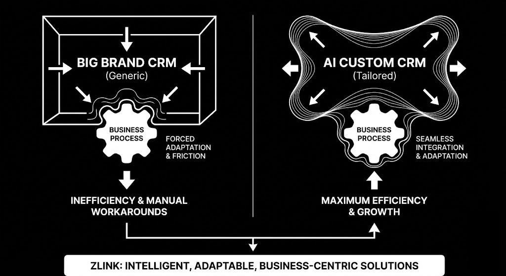 Zlink_services's tweet photo. We noticed a frustrating pattern in the market. Too many innovative businesses are buying "Big Brand" CRMs (like Salesforce or HubSpot) and then realizing they don't fit.

Stop working for your CRM. Make it work for you.

Read the full breakdown here: 
https://t.co/l3tzK83add https://t.co/zGehaN5Nrt