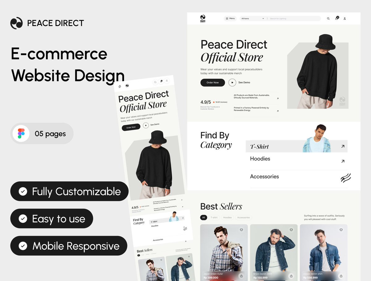 KitifyS40408's tweet image. Introducing Peace Direct – Fashion Store Website UI Kit 👗✨

✨ Includes:
• 20+ premium web pages
• Minimal luxury fashion style
• Responsive components
• Fully editable in Figma

Explore here → ui8.net/kitify-studio/…

#UIDesign #WebDesign #UIKIT #figmatutorial
