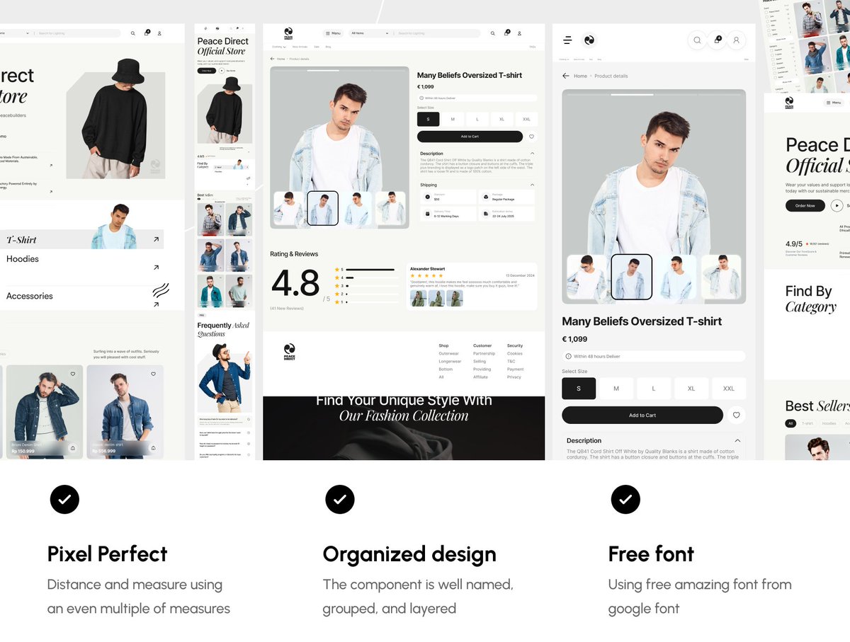 KitifyS40408's tweet image. Introducing Peace Direct – Fashion Store Website UI Kit 👗✨

✨ Includes:
• 20+ premium web pages
• Minimal luxury fashion style
• Responsive components
• Fully editable in Figma

Explore here → ui8.net/kitify-studio/…

#UIDesign #WebDesign #UIKIT #figmatutorial