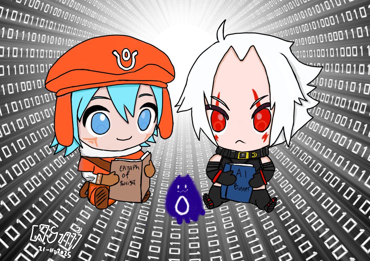 EgoisTamamono's tweet image. Ngeeenggg~ Kaito from IMOQ &amp;amp; Hasewo from GU! 

I made this for my bookmark, but should i make it a sticker? 

#dothack
#dothackimoq
#dothackGU