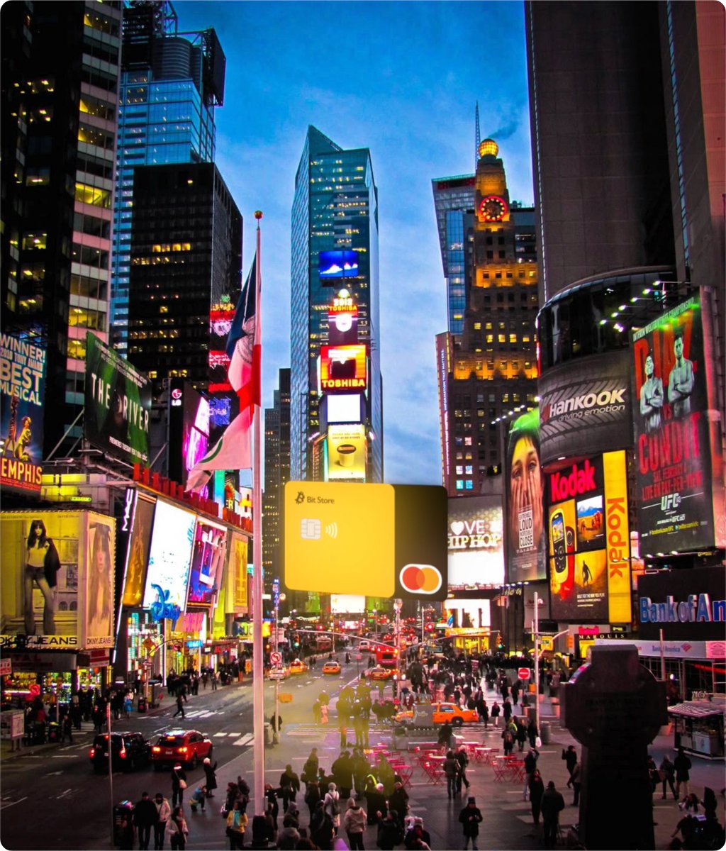 www_bit_store's tweet image. Friday energy in the city that never sleeps🗽✨

Wherever you go and whatever you’re checking off your weekend list📝

💳The #BitStorePhysicalCard keeps your #crypto ready to spend — fast, simple, and accepted worldwide.

Tap into the weekend.👉BitStore.com