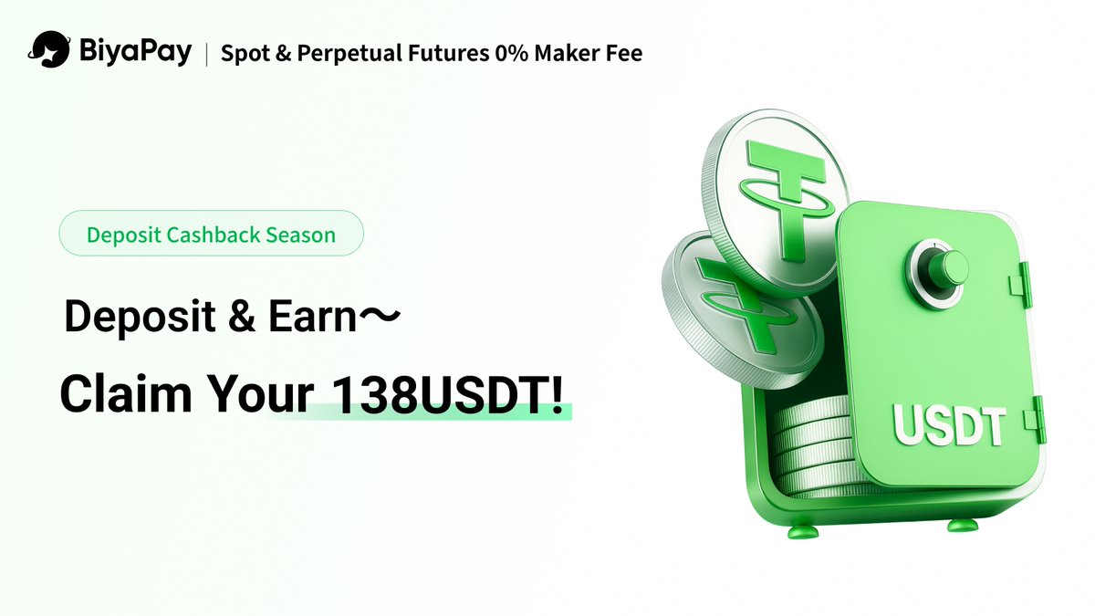 BiyaPay's tweet image. Top-up Cashback Event – Complete Simple Tasks &amp;amp; Earn up to 138U

To thank our users for supporting BiyaPay, we’re launching a limited-time cashback event. During the event period, as long as you complete the required top-up and transaction tasks, you can receive the corresponding…