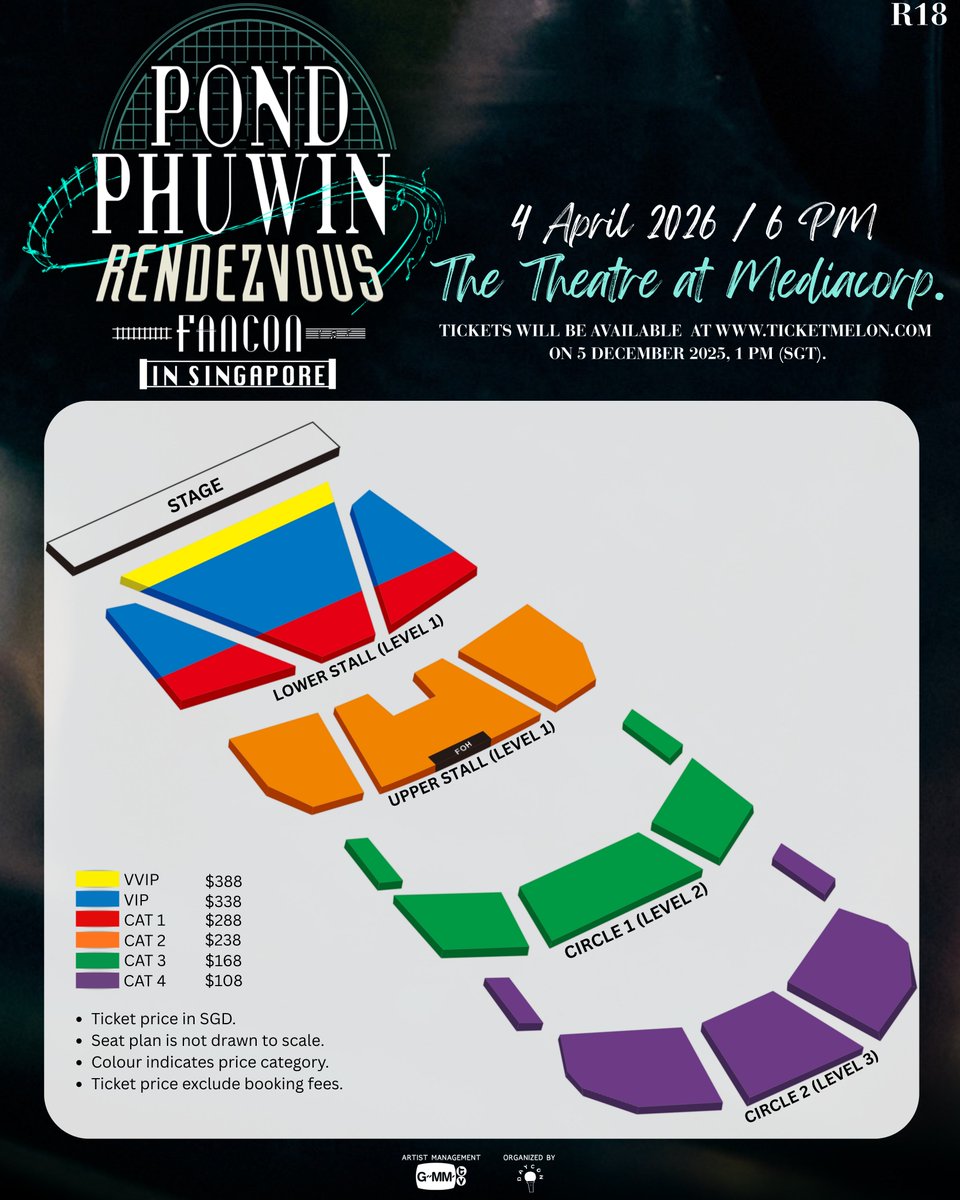 GMMTV's tweet image. ✨ POND PHUWIN FANCON “RENDEZVOUS” IN SINGAPORE ✨
Get ready for the next station — a special rendezvous with Pond &amp;amp; Phuwin, their very first Fancon in Singapore! 💫
Come create a night of laughter, music, and memories together with Pond &amp;amp; Phuwin.

📍 Venue: The theatre at…