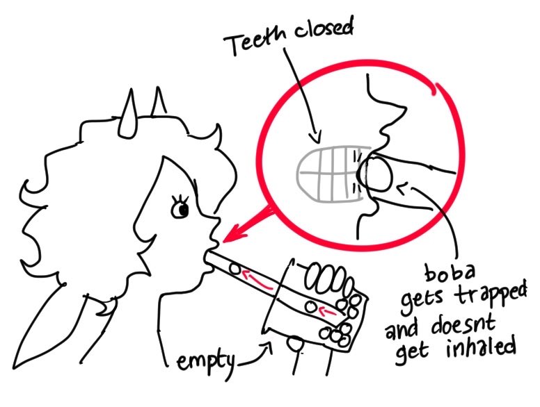 VlVSlES's tweet image. my friend kept getting scared i was gonna choke on my boba cuz i suck the straw so hard so i had to make a diagram to ease her mind