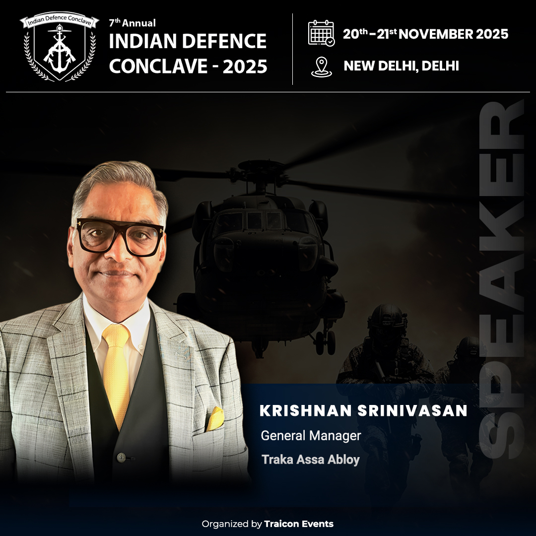 We are proud to announce Krishnan S., General Manager, Traka, as one of the speakers at the Indian Defence Conclave 2025.

📅 20th–21st November 2025
📍 New Delhi, India
📩 pr@traiconevents.com
🌐 idc.traiconevents.com

#traicon #traiconevents #IDCIndia #IndianDefenceConclave
