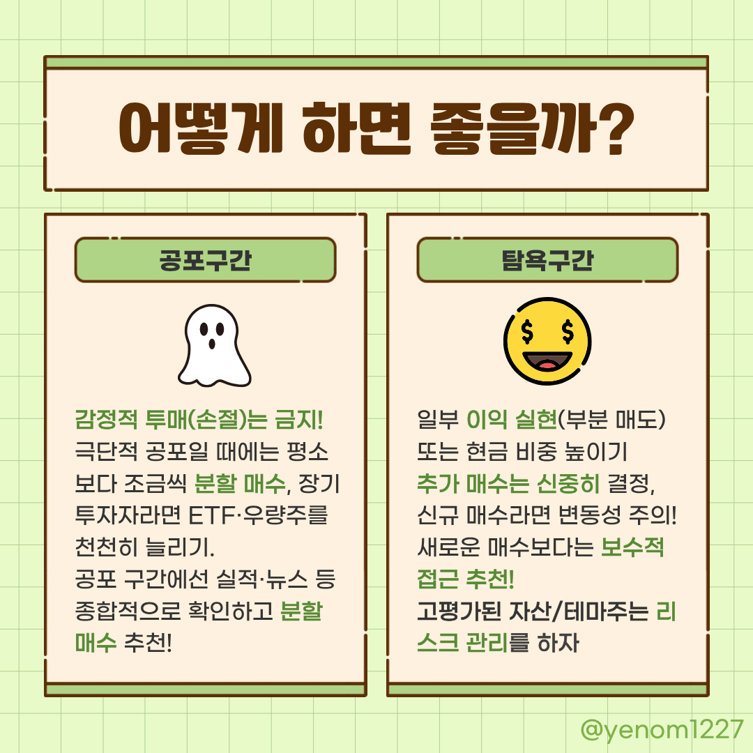 yenom1227's tweet image. #이게뭔데_4컷정보
공포탐욕지수가 한자릿수다 뭐다 요즘 많이 들려오죠!
공포탐욕지수가 뭐고 어떻게 하는것이 좋을지에 대해 간단히 정리해봤습니다!💪