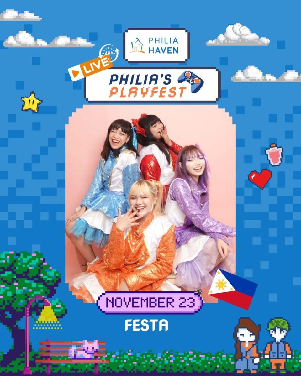 festa_ph's tweet image. 🎉 Halina’t maki-FESTA this November 23, 2025 sa Philia&apos;s PlayFest! A Charity event by Philia’s Haven to support the children in DCR and Philippines 

📍CIIT  College of Arts &amp;amp; Technology 

✨💙❤️💚🧡💜✨

#FESTA_Ph #FESTA_Kiku #FESTA_Rachan #FESTA_Wendy #FESTA_Tenshi #FESTA_Yuri