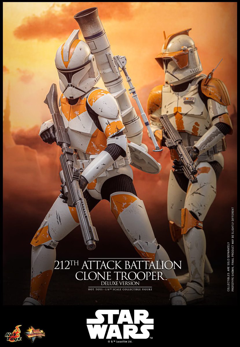 6thscale_KaWu's tweet image. 【Star Wars: Revenge of the Sith™ 1/6th scale 212th Attack Battalion Clone Trooper™ Collectible Figure (Deluxe Version)】

New announcement!

Part 1

#212thAttackBattalionCloneTrooper #CloneTrooper #DeluxeVersion #StarWars #EP3 #LucasFilm #HotToysCollectibles #SixthScale