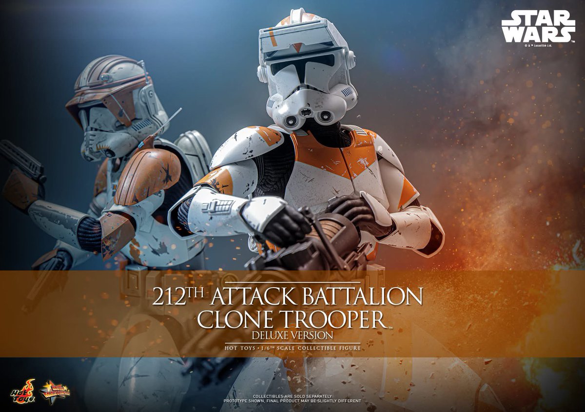 6thscale_KaWu's tweet image. 【Star Wars: Revenge of the Sith™ 1/6th scale 212th Attack Battalion Clone Trooper™ Collectible Figure (Deluxe Version)】

New announcement!

Part 1

#212thAttackBattalionCloneTrooper #CloneTrooper #DeluxeVersion #StarWars #EP3 #LucasFilm #HotToysCollectibles #SixthScale