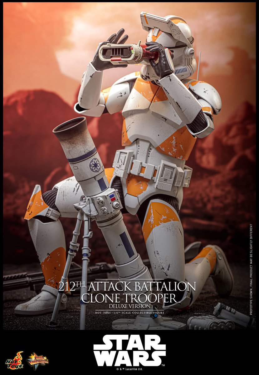 6thscale_KaWu's tweet image. 【Star Wars: Revenge of the Sith™ 1/6th scale 212th Attack Battalion Clone Trooper™ Collectible Figure (Deluxe Version)】

New announcement!

Part 1

#212thAttackBattalionCloneTrooper #CloneTrooper #DeluxeVersion #StarWars #EP3 #LucasFilm #HotToysCollectibles #SixthScale
