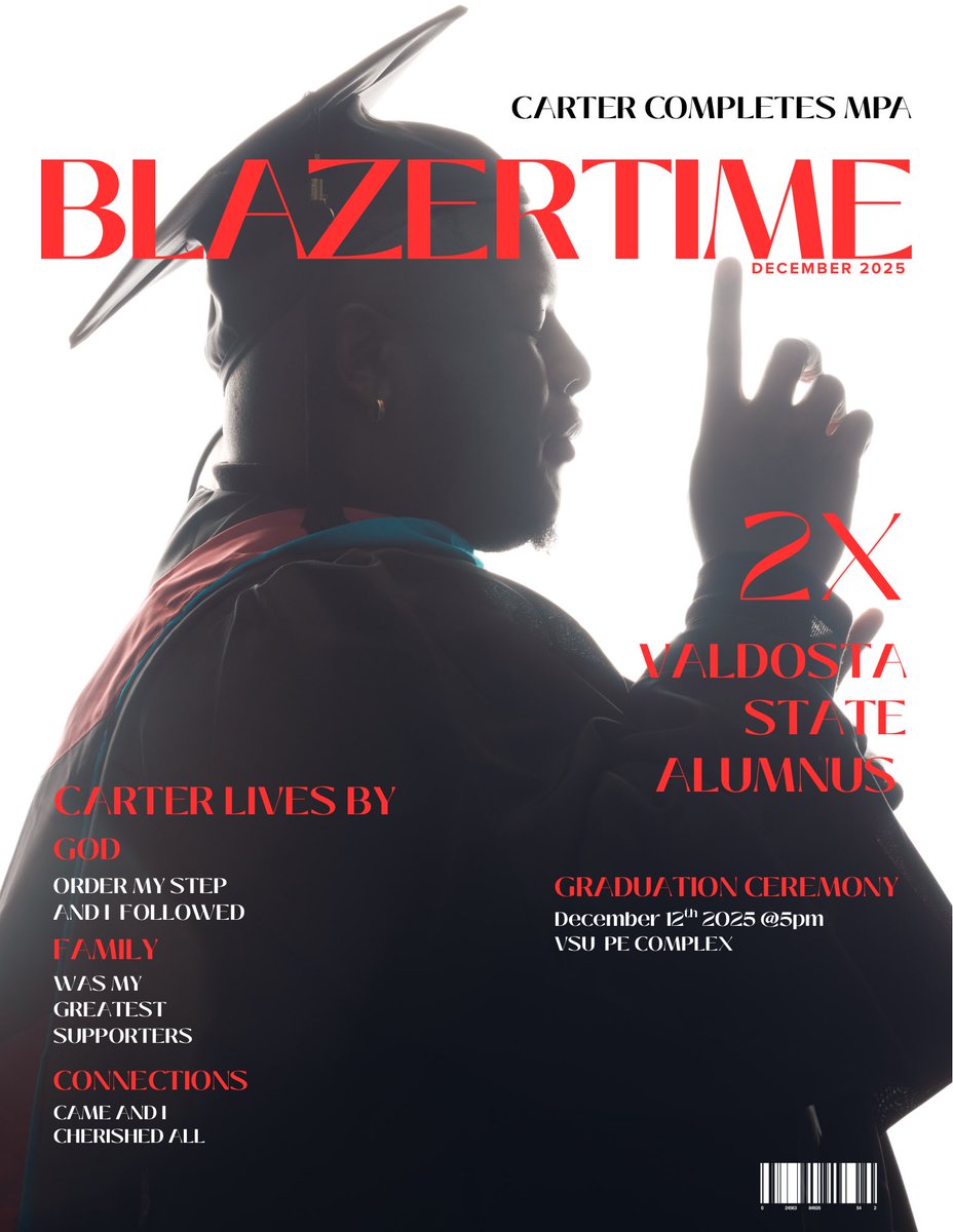 Graduation Edition!!!
Carter Completes MPA <a href="/valdostastate/">Valdosta State University</a> 
#2xalumus #blackexcellence #fypviral #explorepage