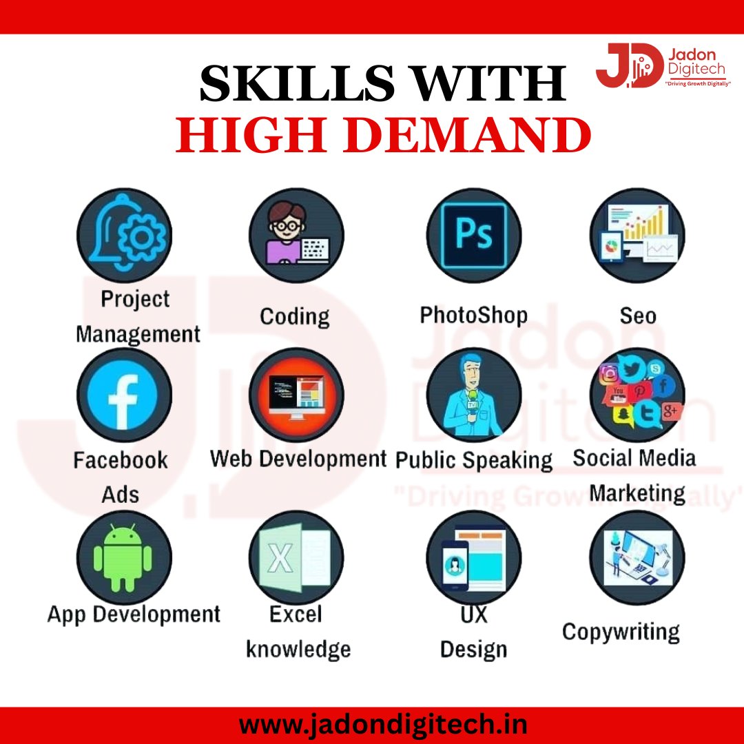 JadonDigitech's tweet image. 🔥 Top Skills in High Demand for 2025! 🔥
Want to grow your career, start freelancing, or build your own business?
Invest in learning today to secure a stronger tomorrow. 🚀
Which skill are you mastering next? 👇
#HighDemandSkills #CareerGrowth #DigitalSkills #LearningJourney