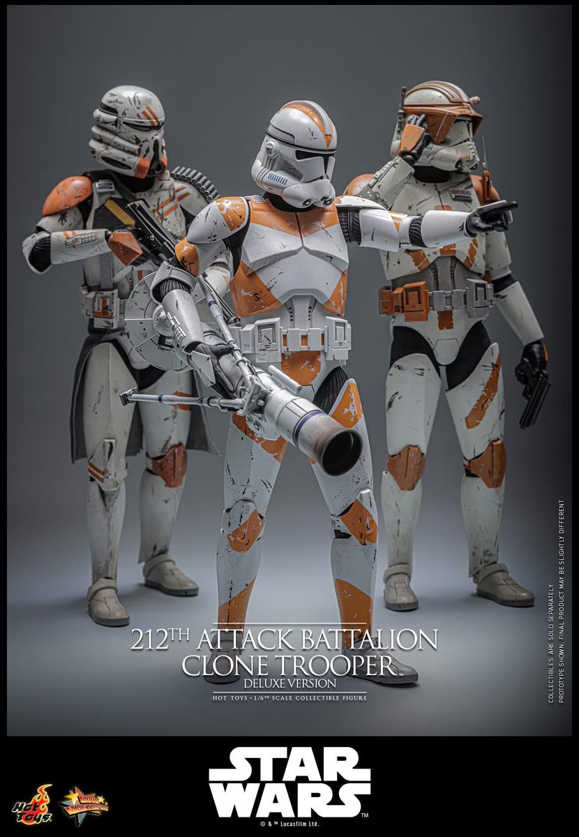 6thscale_KaWu's tweet image. 【Star Wars: Revenge of the Sith™ 1/6th scale 212th Attack Battalion Clone Trooper™ Collectible Figure (Deluxe Version)】

New announcement!

Part 3

#212thAttackBattalionCloneTrooper #CloneTrooper #DeluxeVersion #StarWars #EP3 #LucasFilm #HotToysCollectibles #SixthScale