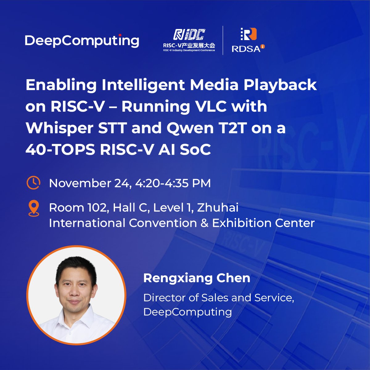 DeepComputingio's tweet image. Getting ready for Zhuhai &amp;amp; Macao — where RISC-V meets AI with real products, real workloads, and real momentum.
See you at the conference.

#RISCV #OpenSource #Framework #Ubuntu