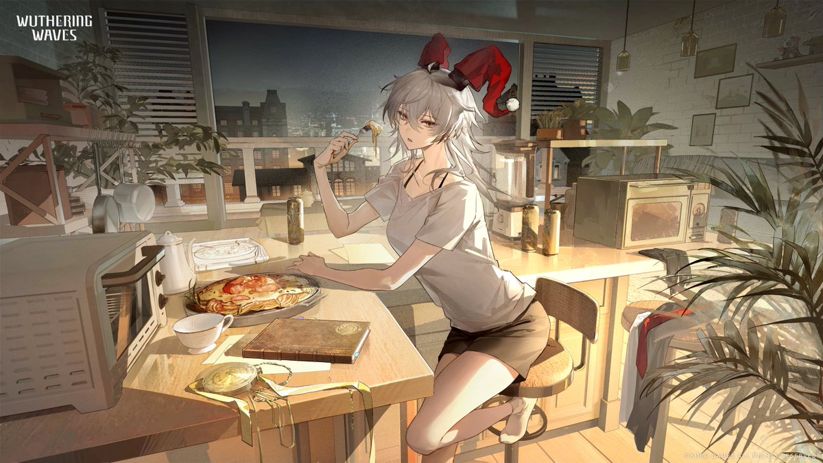 Wuthering_Waves's tweet image. &quot;Hmm… I always think pasta tastes best at this hour, when the city is still at rest. It&apos;s such a peaceful moment. Would you like to try some?&quot;

#WutheringWaves
#Zani